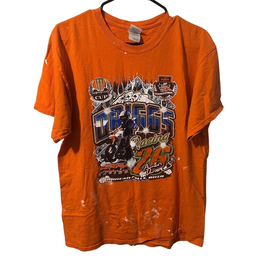 Gildan Briggs Racing KTM Motocross T-Shirt Orange Large Austin Driggs 26 2013‎